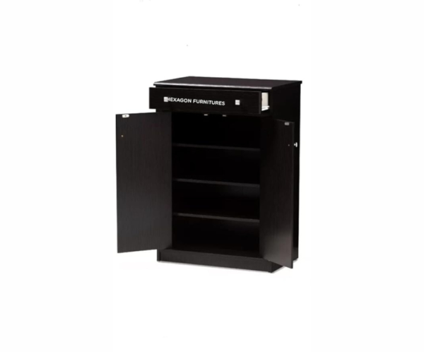 Engineered Wood Shoe Cabinet | Shoe Rack in Dark Brown Colour