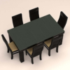 Six Seater Dinning Set with Rectangular Glass Table Top