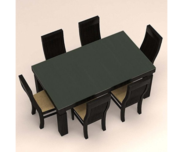 Six Seater Dinning Set with Rectangular Glass Table Top