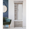 Wooden Dressing Table for Bedroom with LED Light, Mirror & Storage | Off White