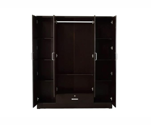 Engineered Wood Four Door Wardrobe in Wenge Finish