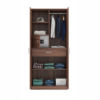 Double Door Wardrobe with Drawer in Walnut Finish