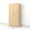Premium Engineered Wood Double Door Wardrobe | Finish – Siam Teak