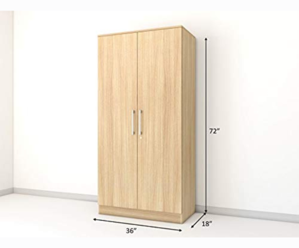 Premium Engineered Wood Double Door Wardrobe | Finish – Siam Teak