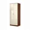 Double Door Wardrobe | Frosty White and Walnut Colour