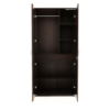 4 Double Door Wardrobe with Mirror 6 Shelves and1 Drawer | Dark Brown