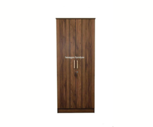 Engineered Wood Double Door Wardrobe Without Mirror | Wood Texture