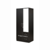 Engineered Wood Double Door Wardrobe with 2 Drawer and 6 Shelves and Mirror | Dark Brown