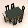 Border Designed Six Seater Dinning Set with Glass Table Top