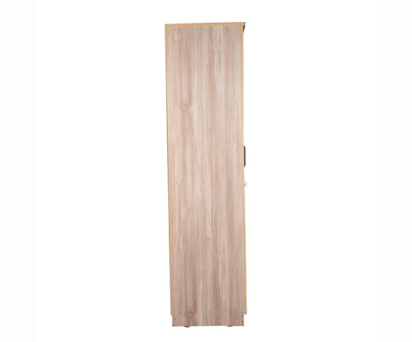 Wooden Cafe Walnut Double Door Wardrobe in Light Brown