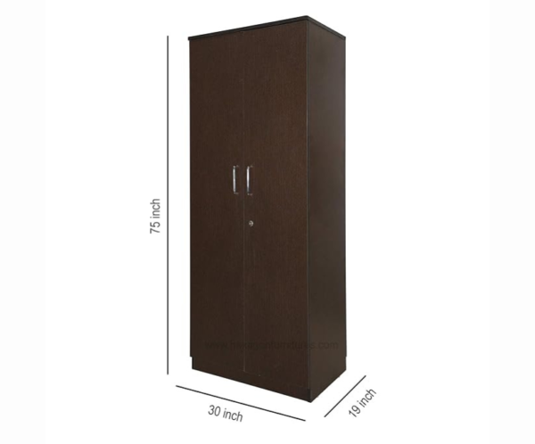 Double Door Wardrobe in Wooden Texture