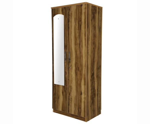 Wooden Tigress Teak Double Door Wardrobe with Mirror