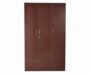 Three Door Wardrobe without Mirror | Flower Wenge