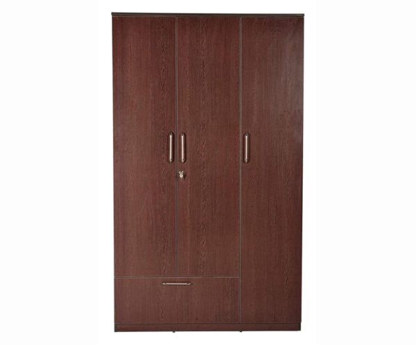 Three Door Wardrobe without Mirror | Flower Wenge