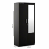 Double Door Wardrobe with Mirror and Drawer | Dark Brown