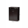 Engineered Wood Shoe Cabinet | Shoe Rack in Dark Brown Colour