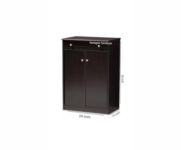 Engineered Wood Shoe Cabinet | Shoe Rack in Dark Brown Colour