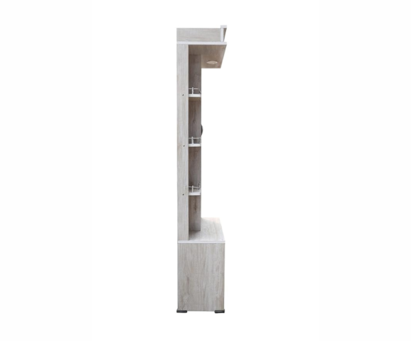 Wooden Dressing Table for Bedroom with LED Light, Mirror & Storage | Off White