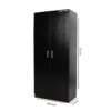 Double Door Wardrobe with 4 Shelves | Dark Brown