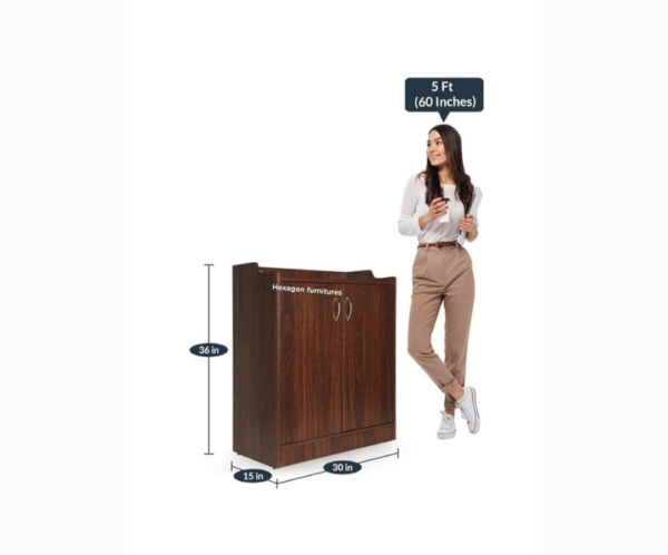Engineered Wood Shoe Cabinet | Shoe Rack | Brown Colour