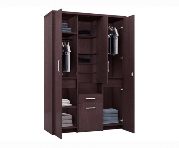 Engineered Wood Double Door Wardrobe Cum Dressing Table | Bamboo
