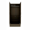 Double Door Wardrobe with Mirror, 1 Drawer and 3 Shelves | Dark Brown