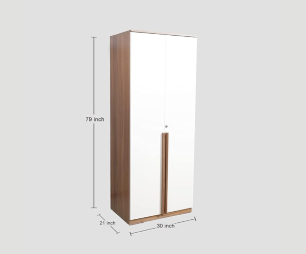 Double Doors Modular Wardrobe | Walnut and White