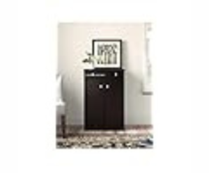 Engineered Wood Shoe Cabinet | Shoe Rack in Dark Brown Colour