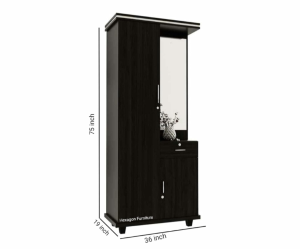 5 Wardrobe Cum Dressing Table with Mirror and Drawer | Wenge Colour