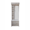 Wooden Dressing Table for Bedroom with LED Light, Mirror & Storage | Off White