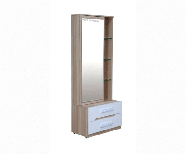 Dressing Table in Frosty White and Ligh Brown Colour