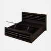Double Bed in Wenge with Storage for Bedroom | Queen Size