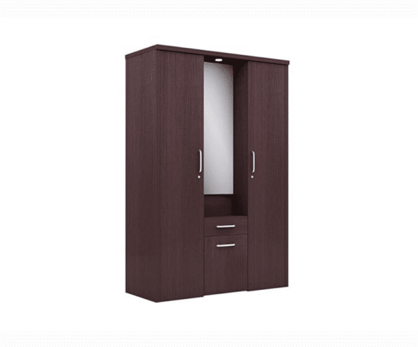 Engineered Wood Double Door Wardrobe Cum Dressing Table | Bamboo