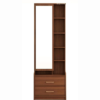Engineered Wood Dressing Table with 1 Mirror and Storage | Walnut-Brown