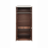 Double Door Wardrobe with Drawer and shelve in Walnut Finish