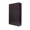 Engineered Wood Suede Matte Finish | Split Three Door Wardrobe Without Mirror and Drawer | Flower Wenge