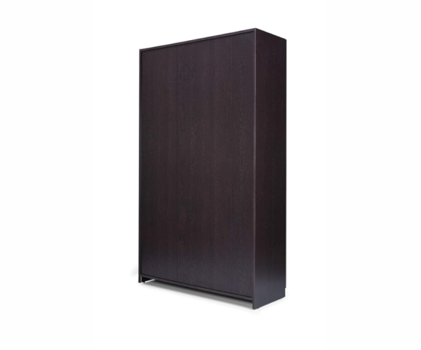 Engineered Wood Suede Matte Finish | Split Three Door Wardrobe Without Mirror and Drawer | Flower Wenge