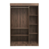 Three Door Engineered Wood Wardrobe with 1 Hanging Space Drawers & Shelves | Walnut