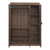 Three Door Engineered Wood Wardrobe with 1 Hanging Space Drawers & Shelves | Walnut